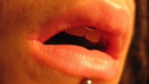 lip piercing