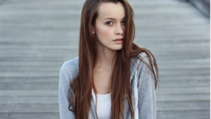 a lady who has undergone forehead reduction procedure